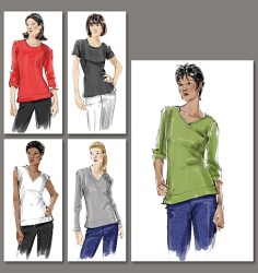 8536 VOGUE EZ STRETCH  PULLOVER TOP SLEEVES OR NOT PATTERN 14-20,6-12